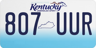 KY license plate 807UUR