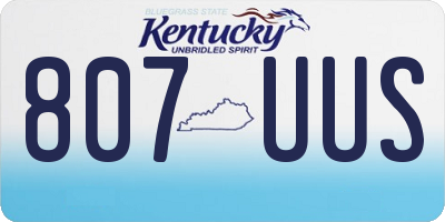KY license plate 807UUS