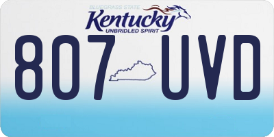 KY license plate 807UVD