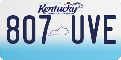 KY license plate 807UVE