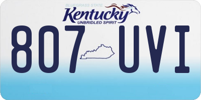 KY license plate 807UVI