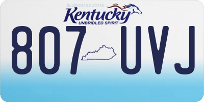 KY license plate 807UVJ
