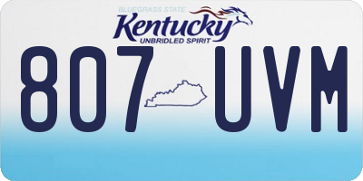 KY license plate 807UVM