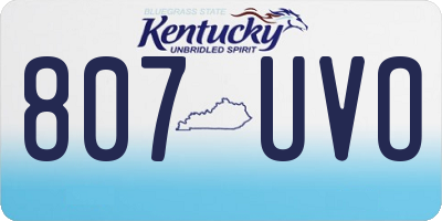 KY license plate 807UVO