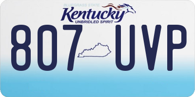 KY license plate 807UVP