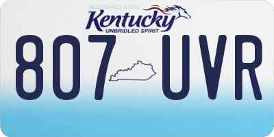 KY license plate 807UVR