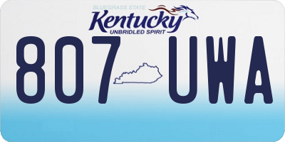 KY license plate 807UWA