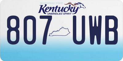 KY license plate 807UWB