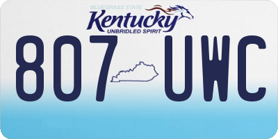 KY license plate 807UWC