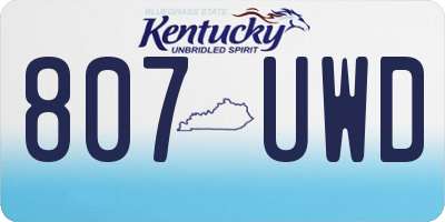 KY license plate 807UWD