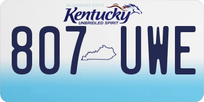 KY license plate 807UWE