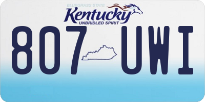 KY license plate 807UWI