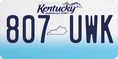 KY license plate 807UWK