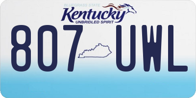 KY license plate 807UWL