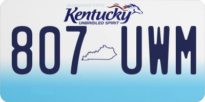 KY license plate 807UWM