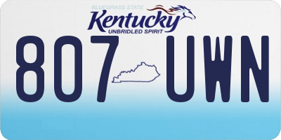 KY license plate 807UWN