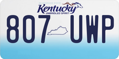 KY license plate 807UWP