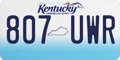 KY license plate 807UWR