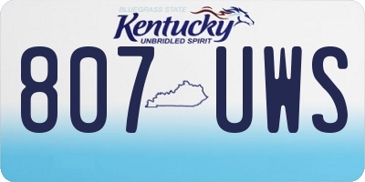 KY license plate 807UWS