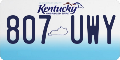 KY license plate 807UWY