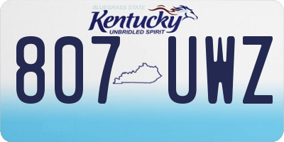 KY license plate 807UWZ