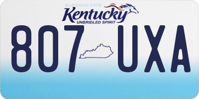 KY license plate 807UXA