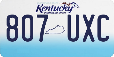 KY license plate 807UXC
