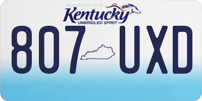 KY license plate 807UXD