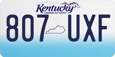 KY license plate 807UXF