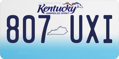 KY license plate 807UXI