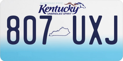 KY license plate 807UXJ