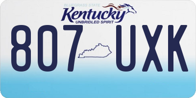 KY license plate 807UXK