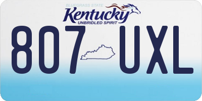 KY license plate 807UXL