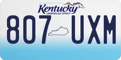 KY license plate 807UXM