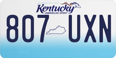KY license plate 807UXN