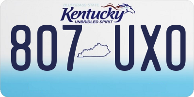 KY license plate 807UXO