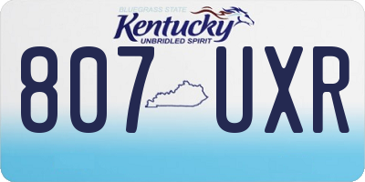 KY license plate 807UXR