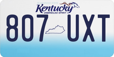 KY license plate 807UXT