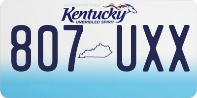 KY license plate 807UXX