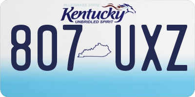 KY license plate 807UXZ