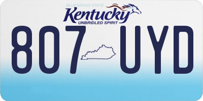 KY license plate 807UYD