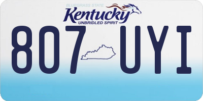 KY license plate 807UYI