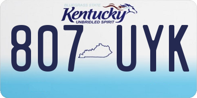 KY license plate 807UYK