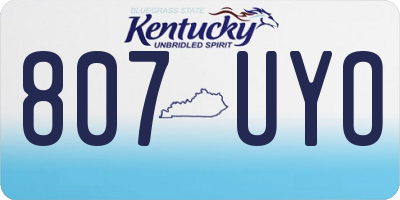 KY license plate 807UYO
