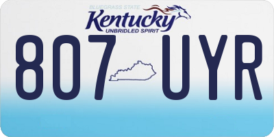 KY license plate 807UYR