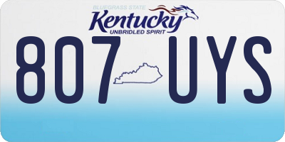 KY license plate 807UYS