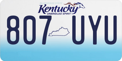 KY license plate 807UYU