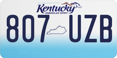 KY license plate 807UZB