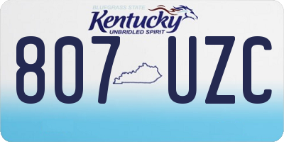 KY license plate 807UZC