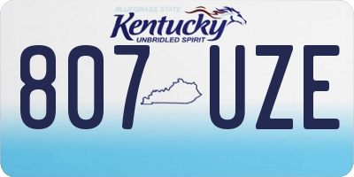 KY license plate 807UZE
